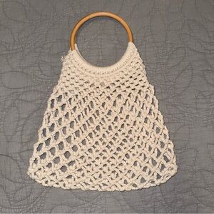 Elegant Cream Crochet Women's Bag